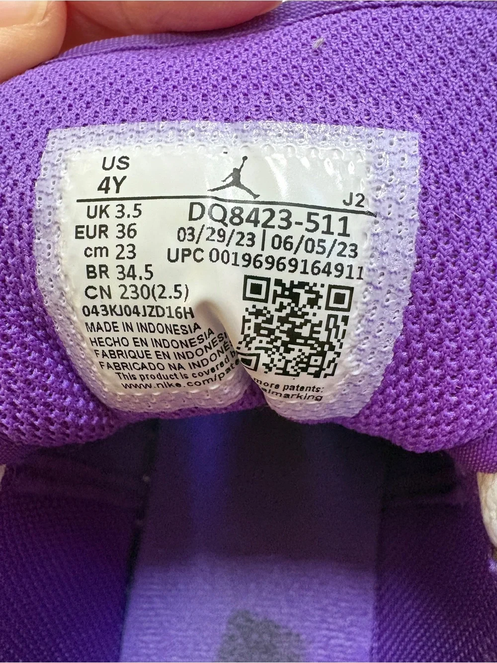 Nike Kids Purple and White High-Top Sneakers